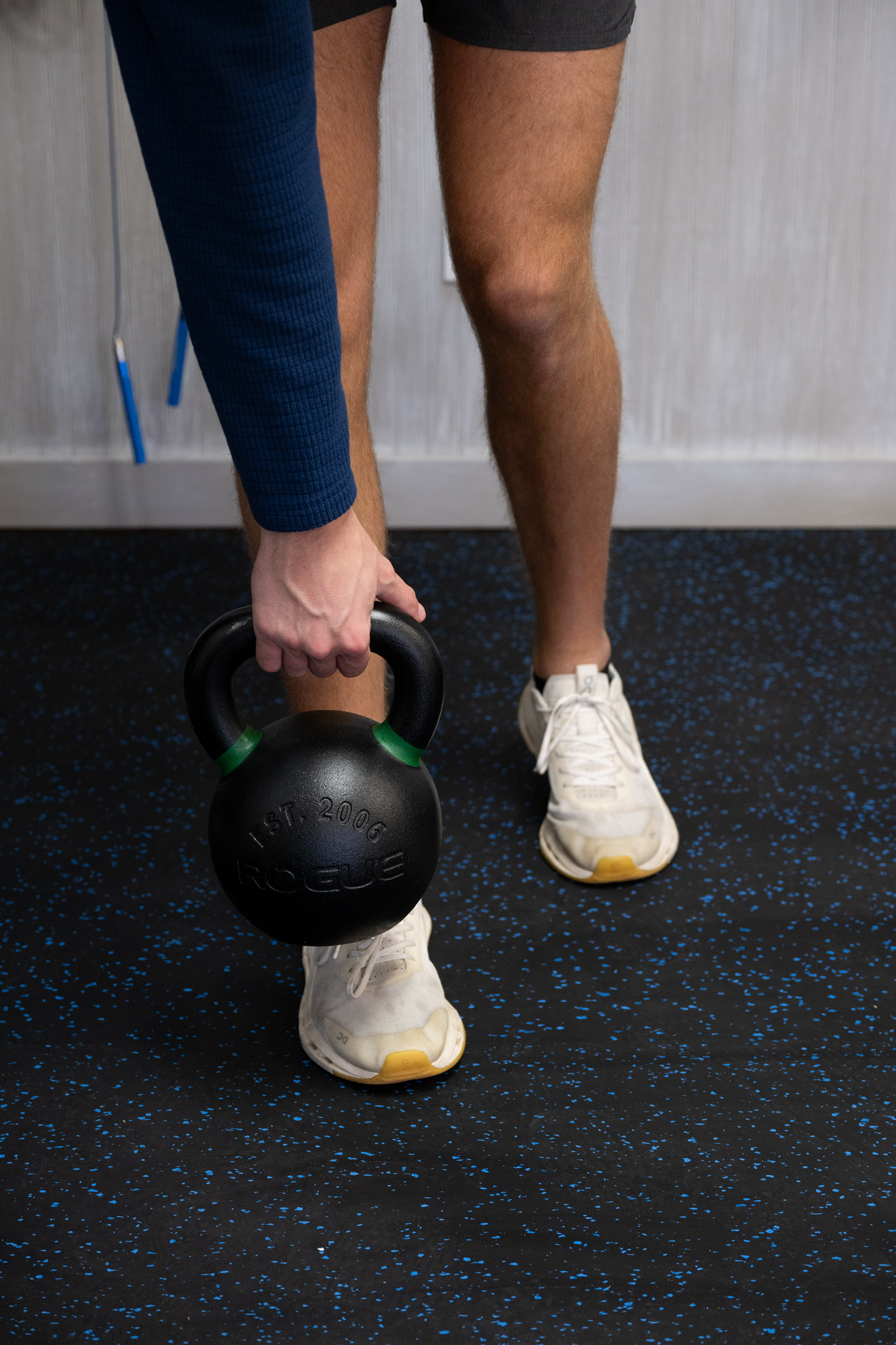 Rehab exercise with a band, clinical or gym